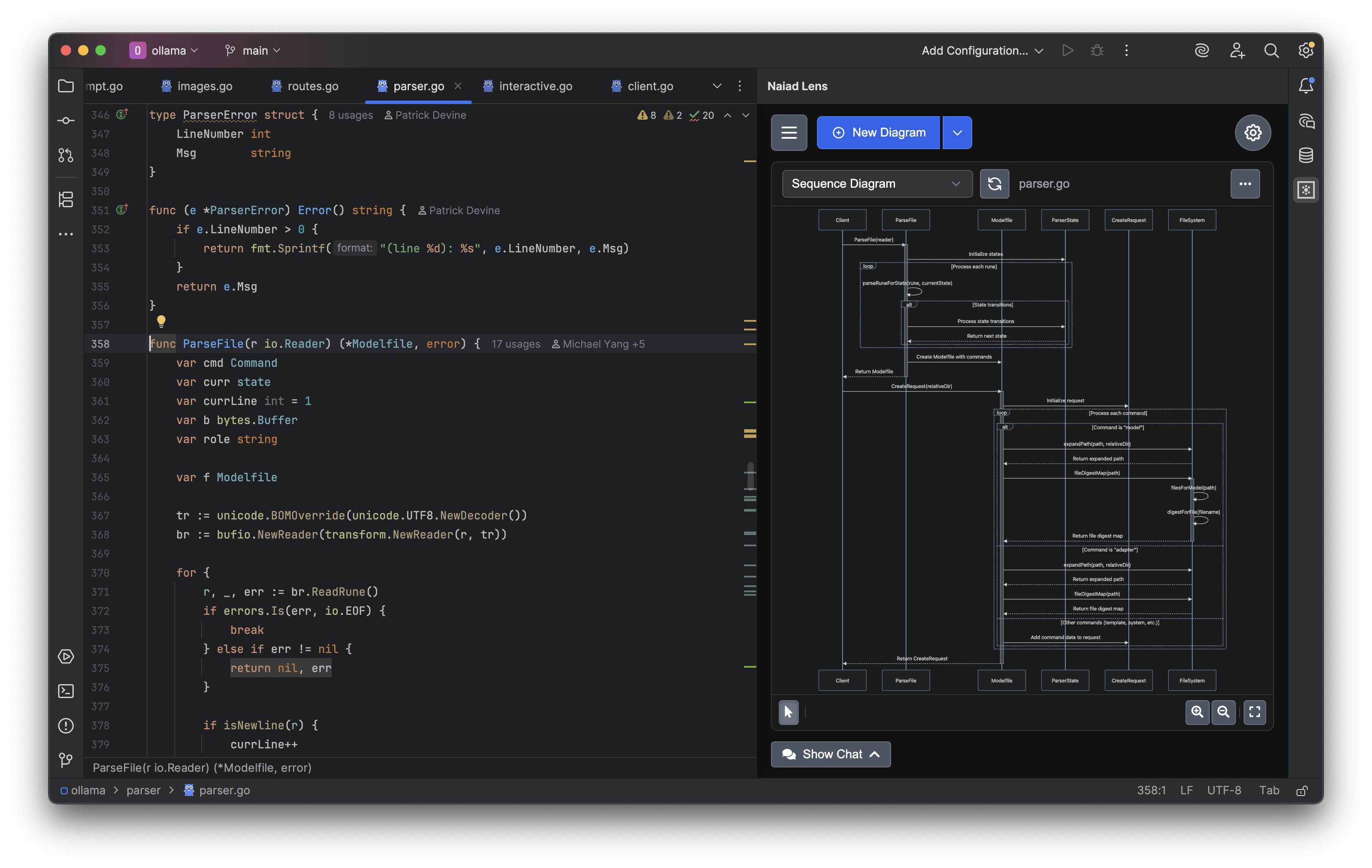 AI Chat Interface - Chat interface with custom diagram result